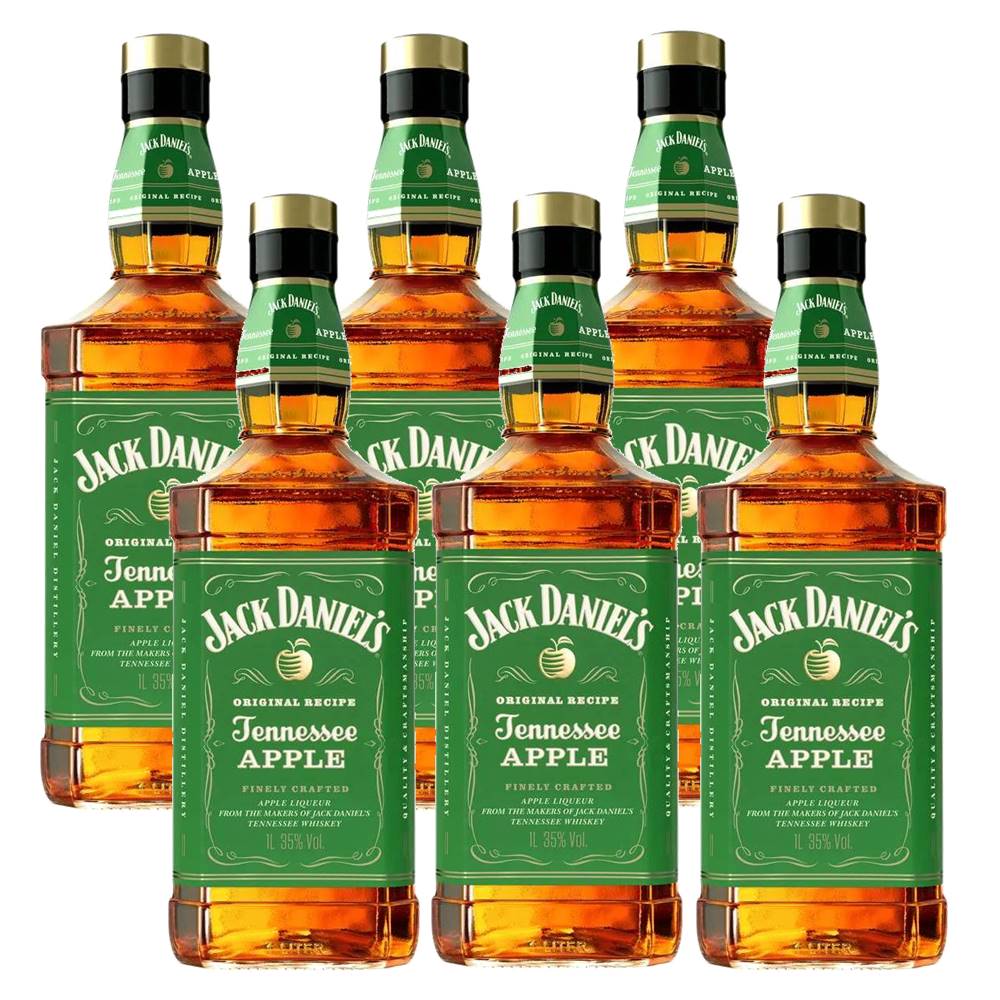 Whisky Jack Daniels Apple Maça Verde 1L 6 Garrafas