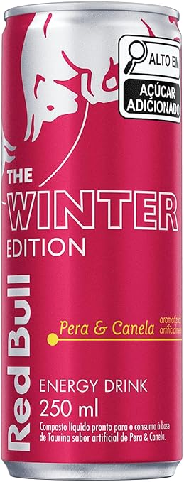 Pack de 24 Latas Red Bull Energético, Winter Edition, Pera e Canela, 250ml